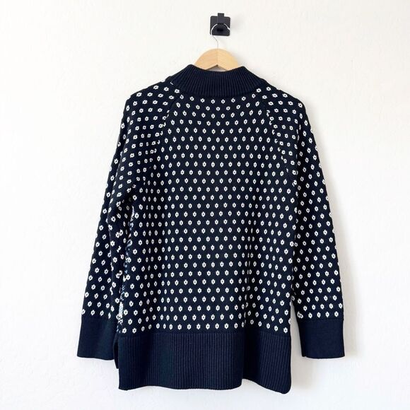 T by TALBOTS Thermolite Snap Button Mockneck Sweater Fair Isle Nordic Cozy - Picture 4 of 9